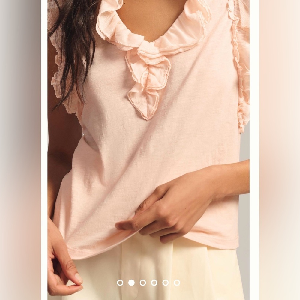ANTHROPOLOGIE | Ruffled V-neck Blouse